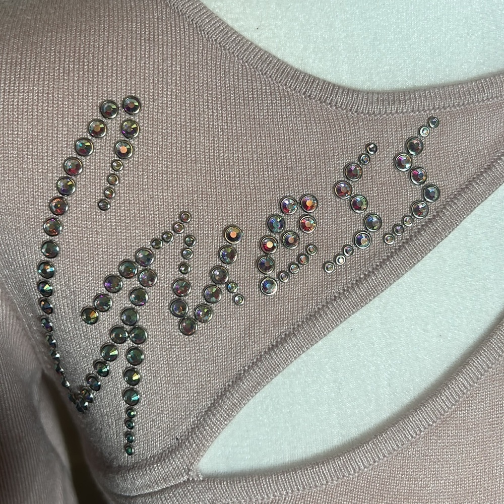 Guess Rhinestone Script Logo Sweater - Picture 4 of 6